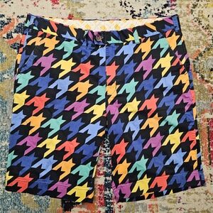 Loudmouth Men’s Golf Shorts Multicolor Houndstooth Print Size 40 x 11" Inseam